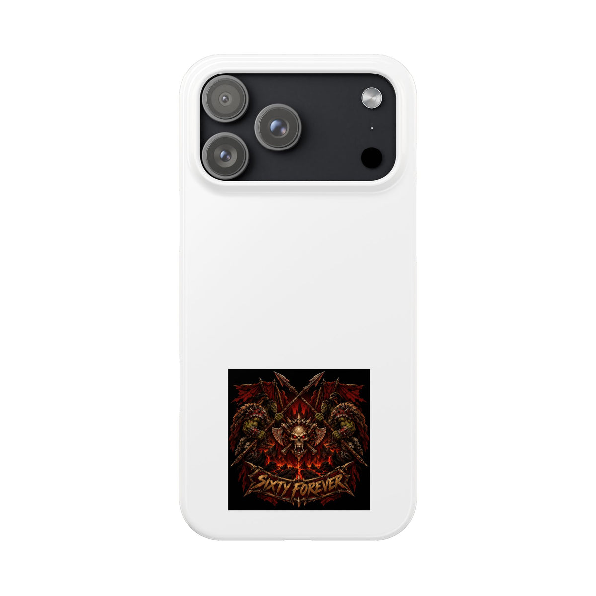 Slim Phone Case — 'Sixty Forever' Gothic Skull & Wings Design