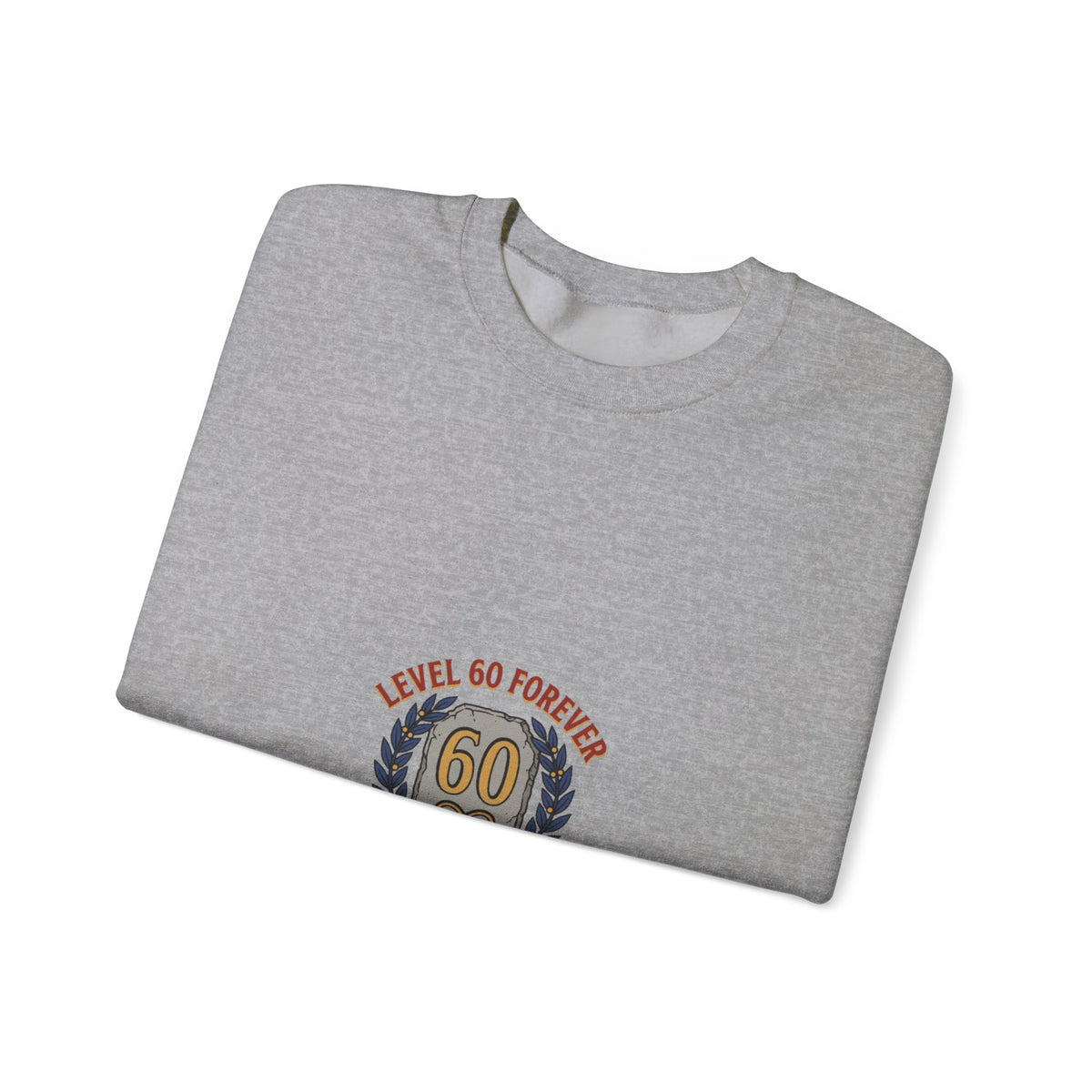 60th Birthday Crewneck Sweatshirt – "Level 60 Forever" Retro Badge
