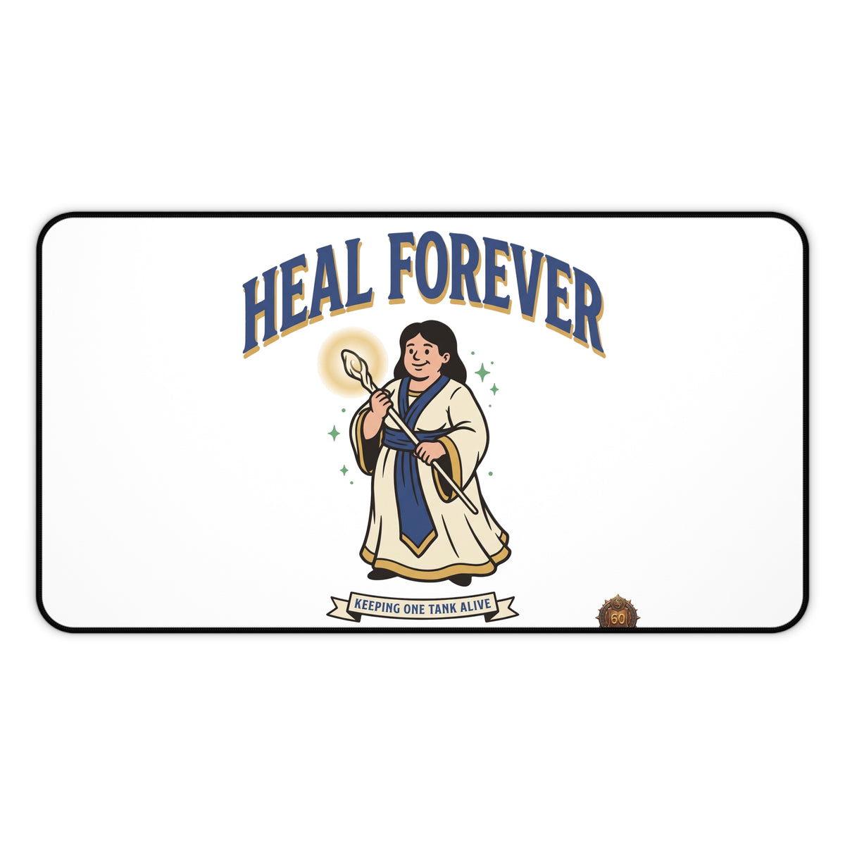 Heal Forever Desk Mat — Inspirational Healer Illustration Mouse Pad
