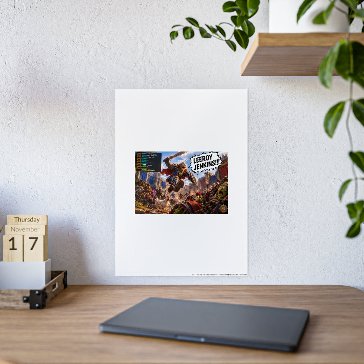 Gloss Poster — 'Leeroy Jenkins' Fantasy Gaming Print