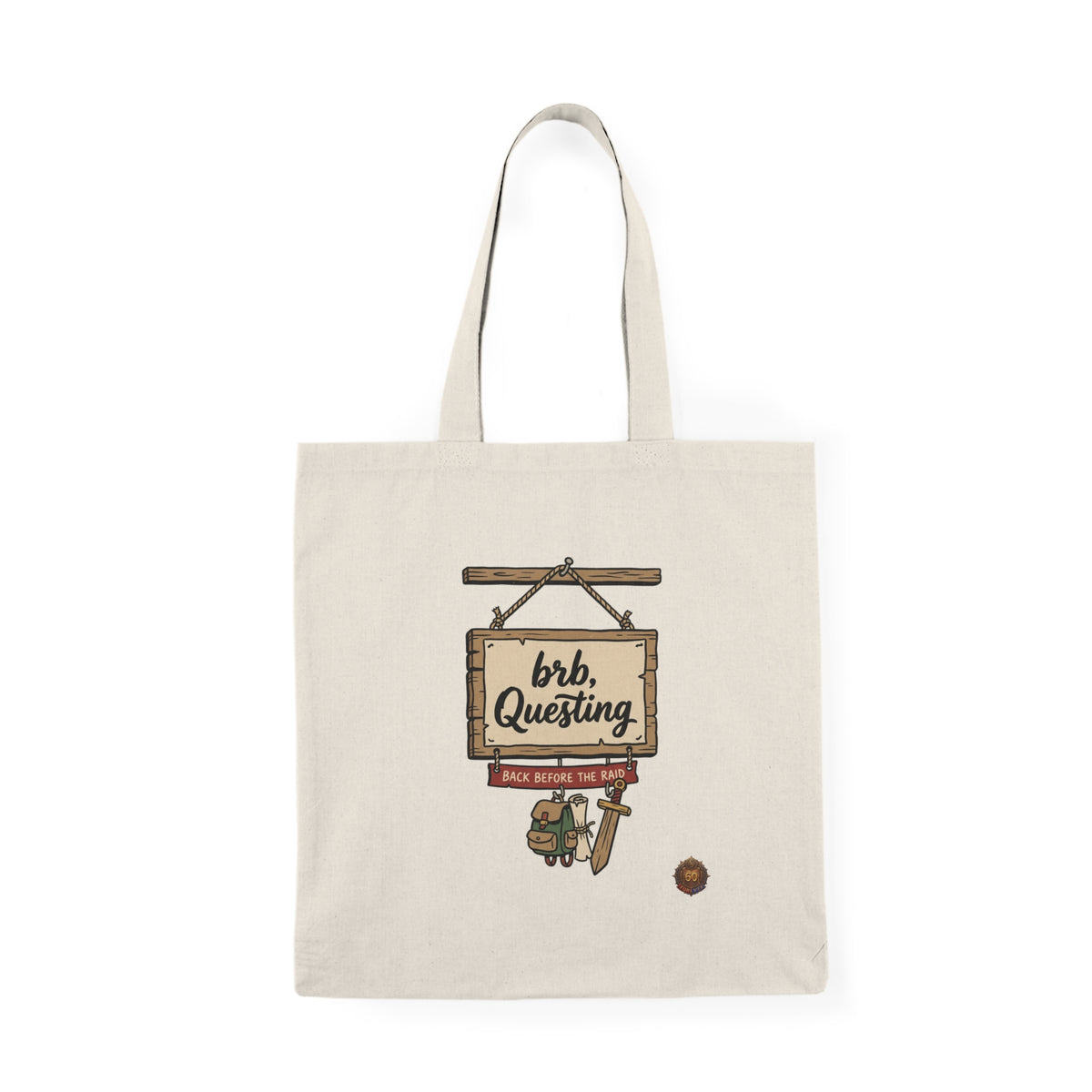 Questing Tote Bag - "brb. Questing" Adventure Shopper