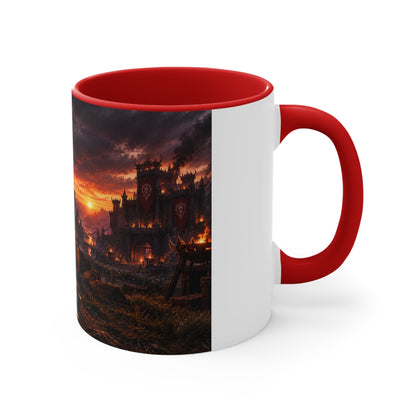 Viking Warcamp Accent Mug — Norse Battle Scene Coffee Cup