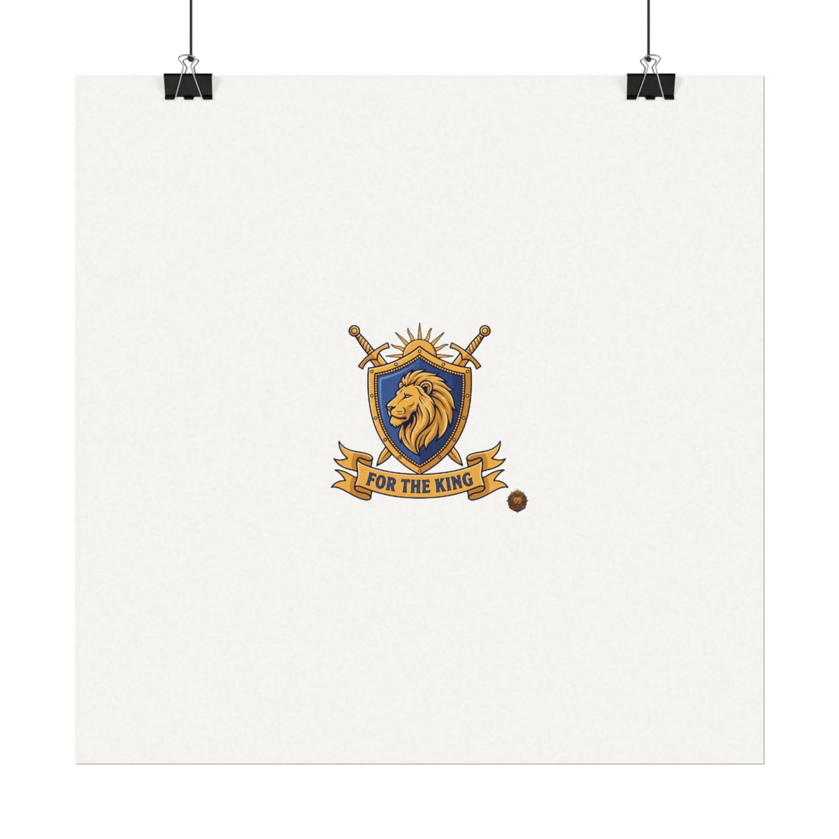 Lion Crest Watercolor Poster — 'Bow to the King' Matte Art Print