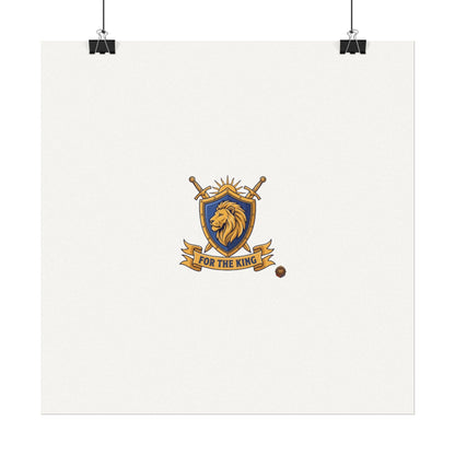 Lion Crest Watercolor Poster — 'Bow to the King' Matte Art Print