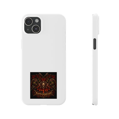 Slim Phone Case — 'Sixty Forever' Gothic Skull & Wings Design