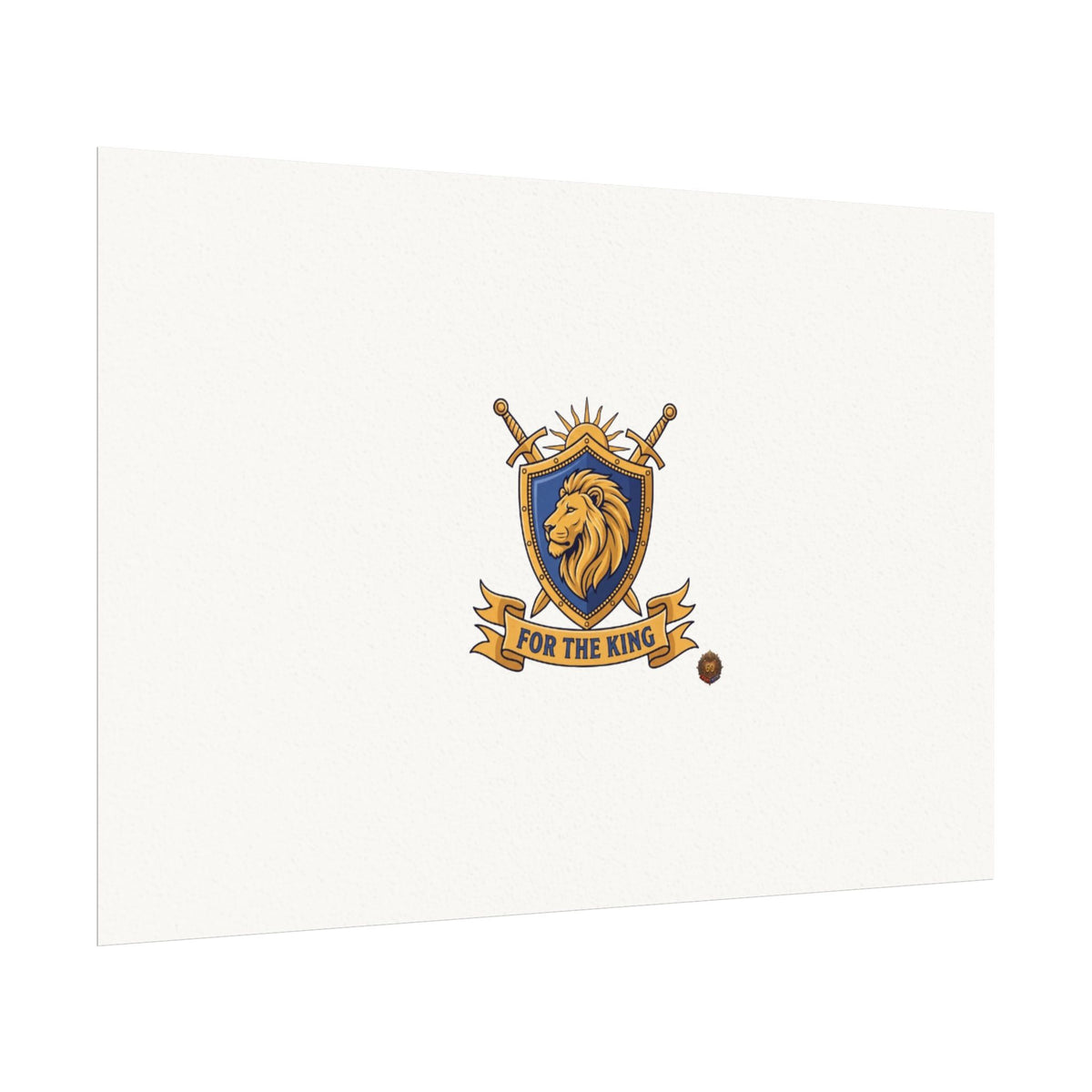 Lion Crest Watercolor Poster — 'Bow to the King' Matte Art Print