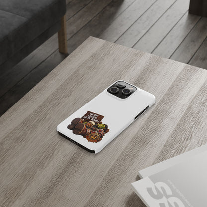Slim Phone Case — "Work Sucks... Let’s Raid!" Gamer Orc 60 Forever Design