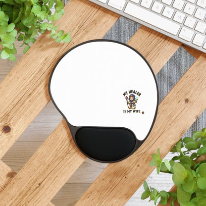 Mouse Pad — "My Healer Is My Wife" Ergonomic Wrist Rest Mousepad for Nurses & Caregivers