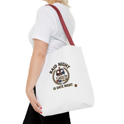 Raid Night Is Date Night Tote Bag — Military Police Themed Canvas Tote