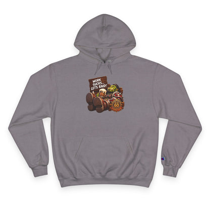 Champion Hoodie — 'Work Hard, Play Hard' Retro Thanksgiving Harvest Graphic