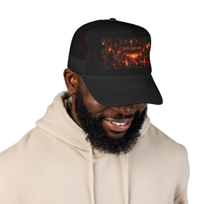 Foam Trucker Hat — Dark Fantasy 'Satanic' Apocalypse Graphic Cap