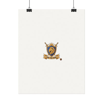 Lion Crest Watercolor Poster — 'Bow to the King' Matte Art Print