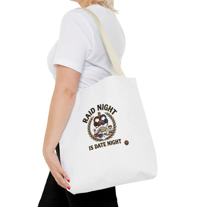 Raid Night Is Date Night Tote Bag — Military Police Themed Canvas Tote