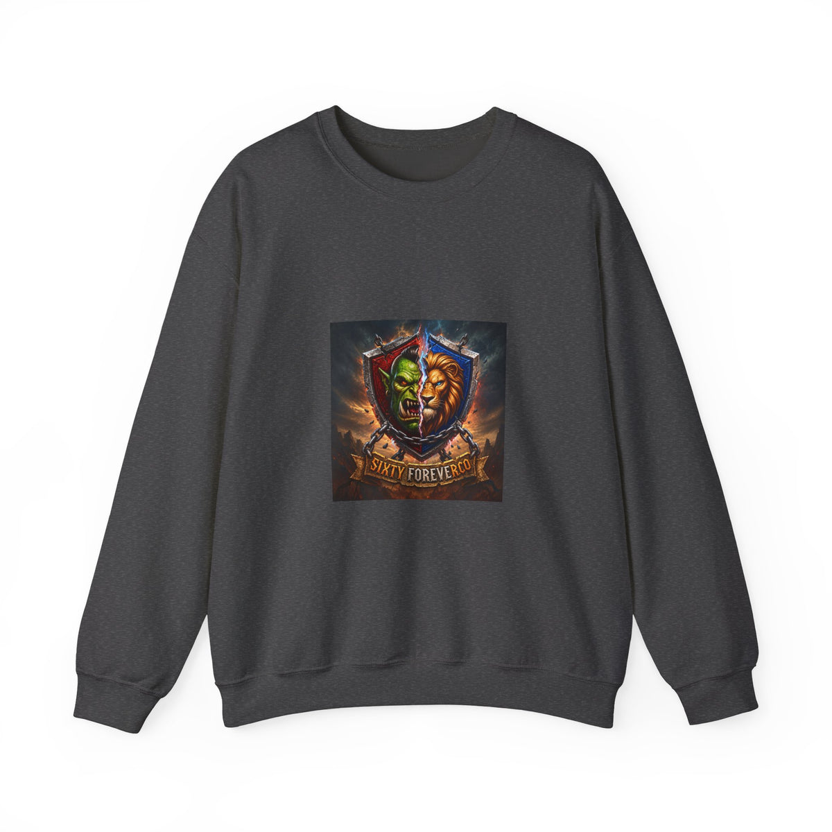 Fantasy Crest Crewneck Sweatshirt — "Forever" Shield Graphic