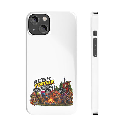 Level 60 Forever Slim Phone Case — Retro RPG Camping Gamer Design