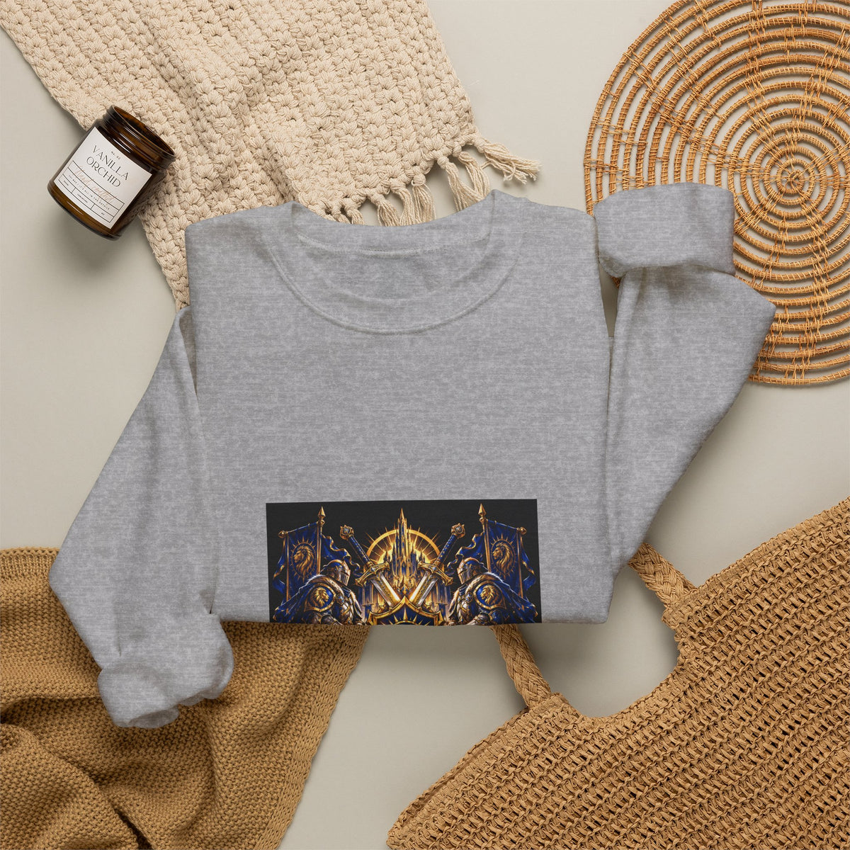 Crewneck Sweatshirt — Sixty Forever Ornate Shield Graphic