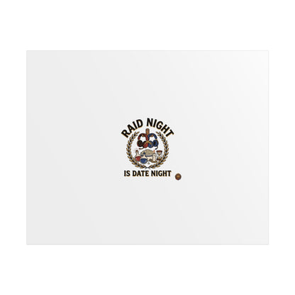 Poster – "Raid Night Is Date Night" Vintage Motorcycle Emblem