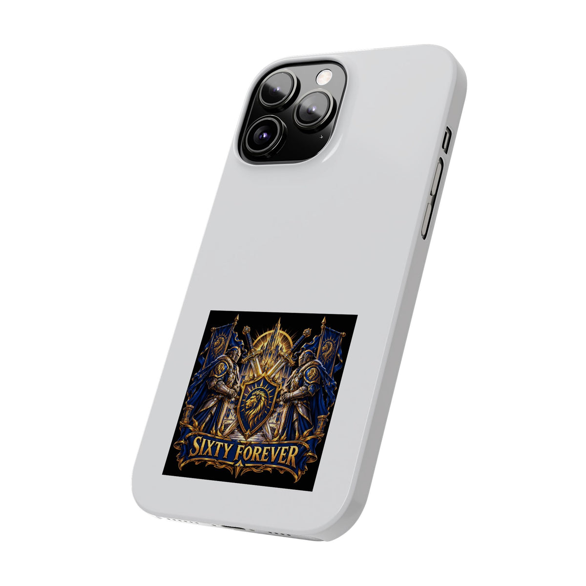 Slim Phone Case — "Sixty Forever" Shield Knight Graphic