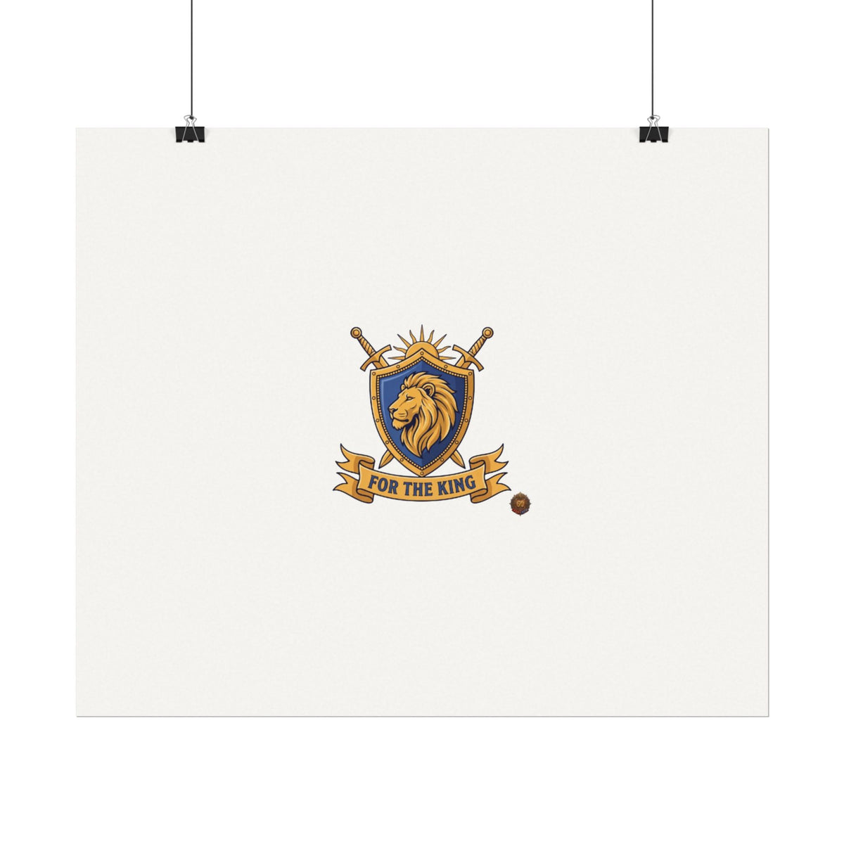 Lion Crest Watercolor Poster — 'Bow to the King' Matte Art Print