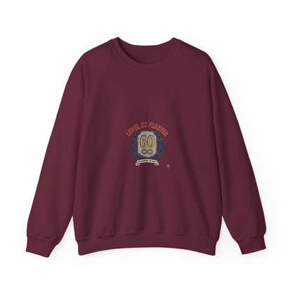 60th Birthday Crewneck Sweatshirt – "Level 60 Forever" Retro Badge