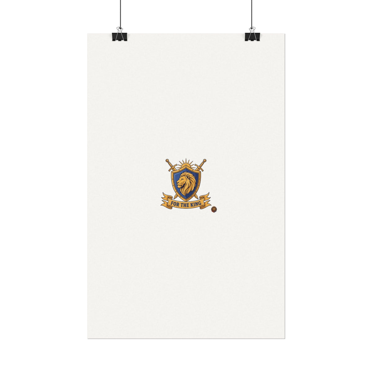Lion Crest Watercolor Poster — 'Bow to the King' Matte Art Print