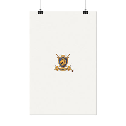 Lion Crest Watercolor Poster — 'Bow to the King' Matte Art Print