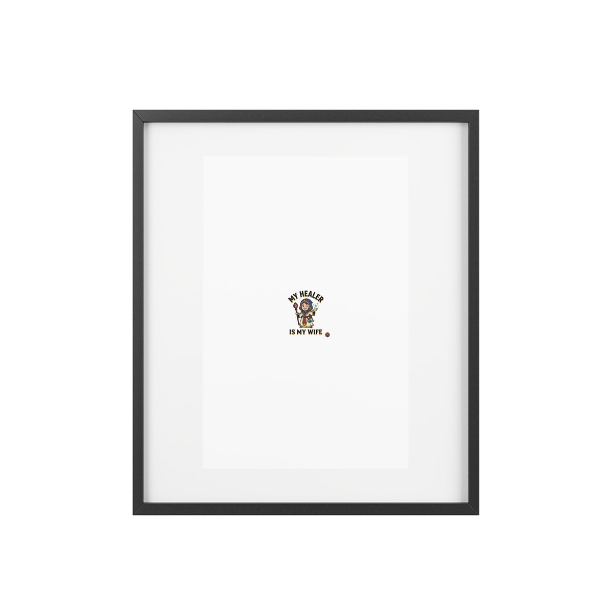 Framed Poster — “My Healer Is My Wife” Vintage Nurse Dog Illustration, Matte Wall Art