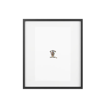 Framed Poster — “My Healer Is My Wife” Vintage Nurse Dog Illustration, Matte Wall Art