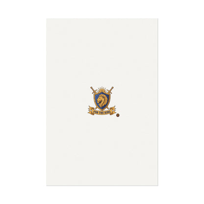 Lion Crest Watercolor Poster — 'Bow to the King' Matte Art Print