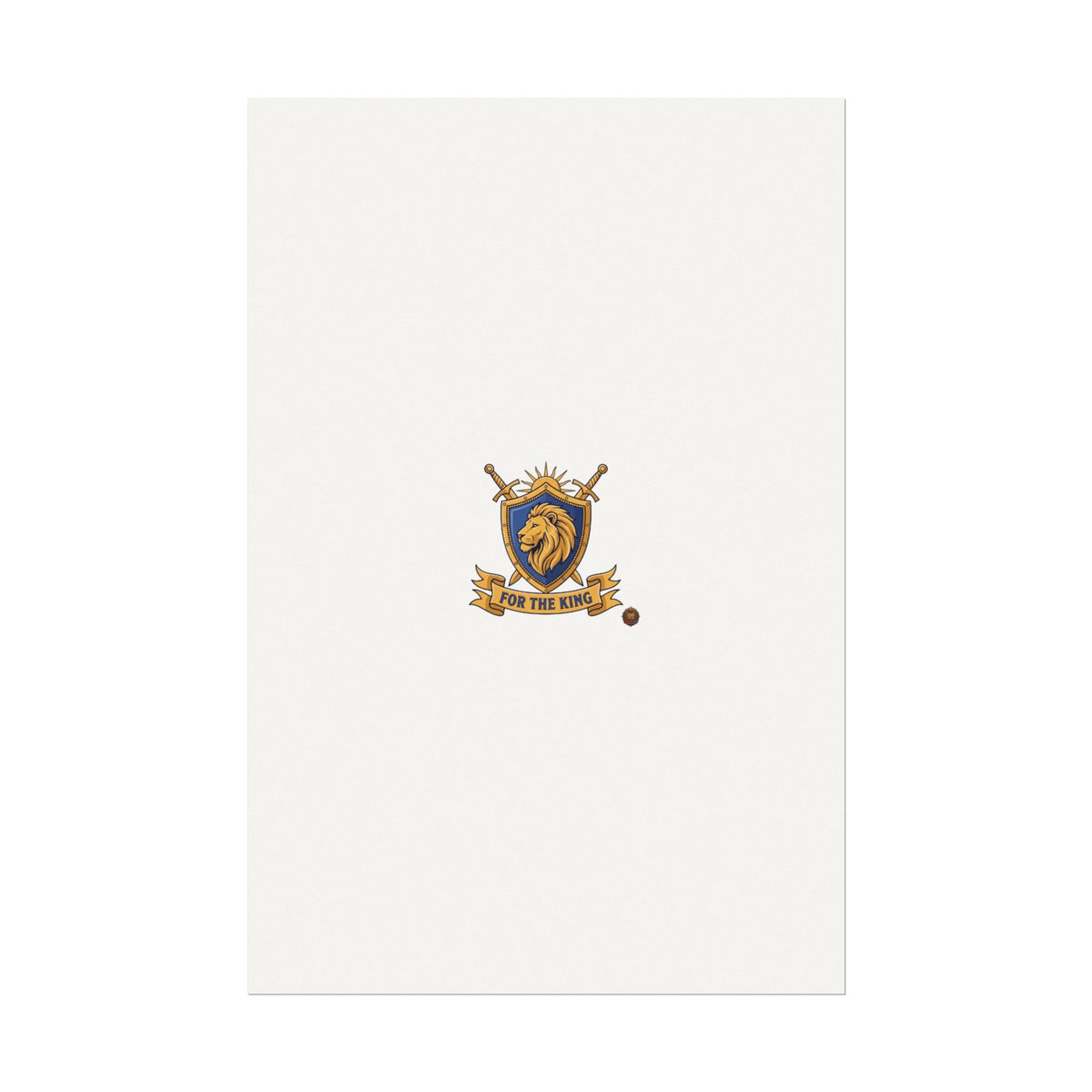Lion Crest Watercolor Poster — 'Bow to the King' Matte Art Print