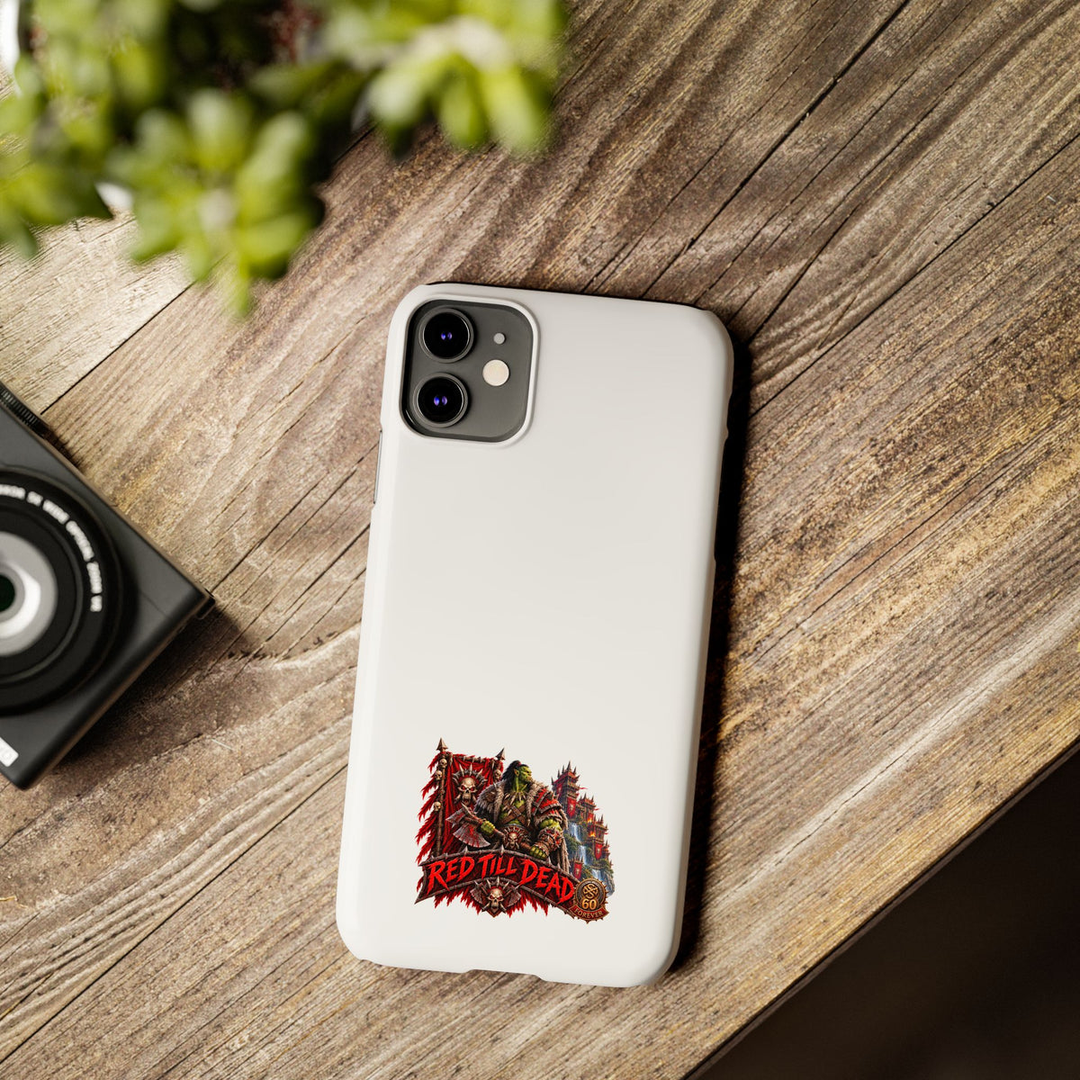Slim Phone Case — “Red Till Dead” Vintage Horror Graphic