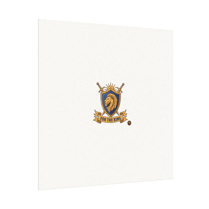 Lion Crest Watercolor Poster — 'Bow to the King' Matte Art Print