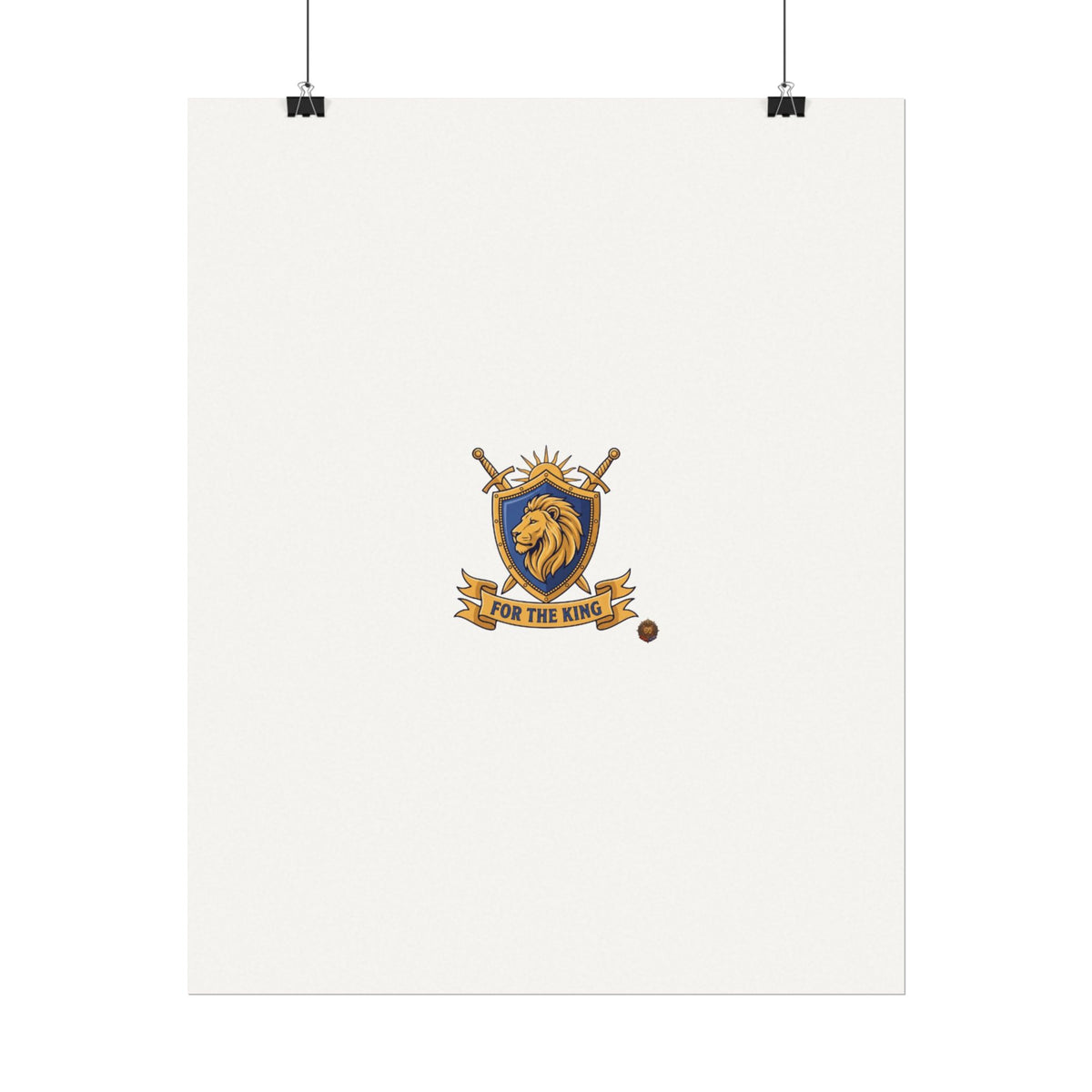 Lion Crest Watercolor Poster — 'Bow to the King' Matte Art Print