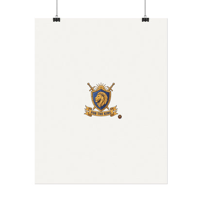 Lion Crest Watercolor Poster — 'Bow to the King' Matte Art Print