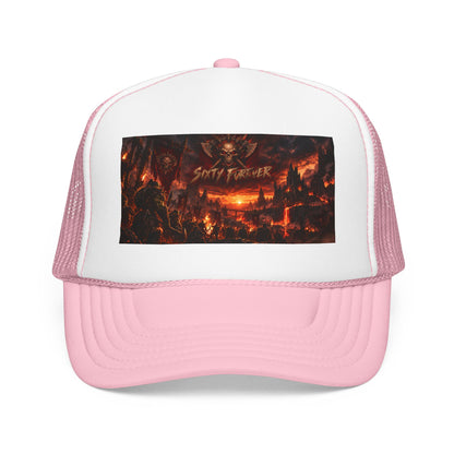 Foam Trucker Hat — Dark Fantasy 'Satanic' Apocalypse Graphic Cap