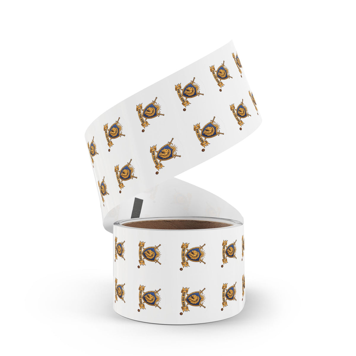 Round Sticker Roll — 'For The King' Lion Crest Label