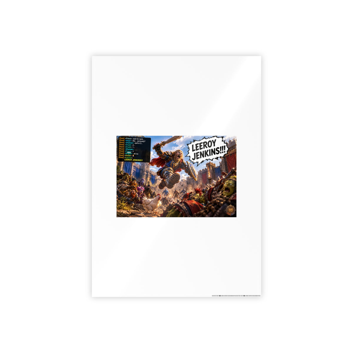 Gloss Poster — 'Leeroy Jenkins' Fantasy Gaming Print