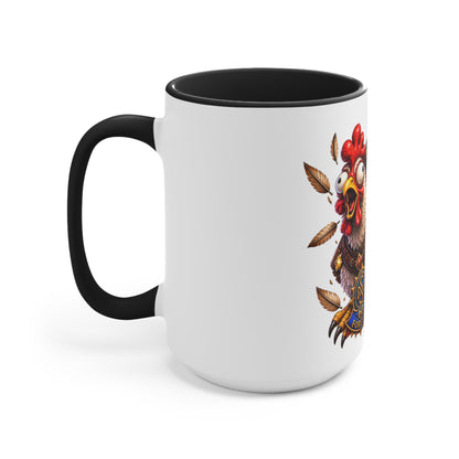 Gaming Mug — "Honk If You're Leveling" Funny Gamer Coffee Cup (Color Accent)