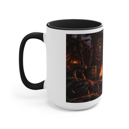 Viking Warcamp Accent Mug — Norse Battle Scene Coffee Cup