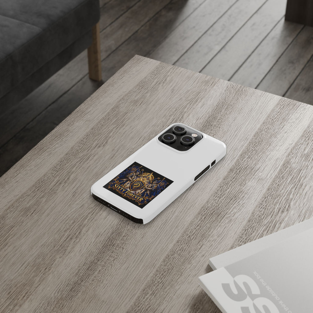 Slim Phone Case — "Sixty Forever" Shield Knight Graphic