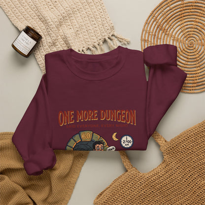 One More Dungeon Crewneck Sweatshirt — Gamer RPG Adventure Pullover