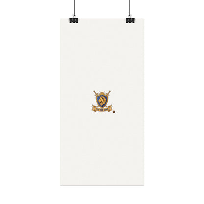 Lion Crest Watercolor Poster — 'Bow to the King' Matte Art Print