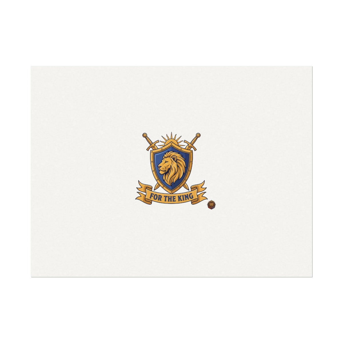Lion Crest Watercolor Poster — 'Bow to the King' Matte Art Print