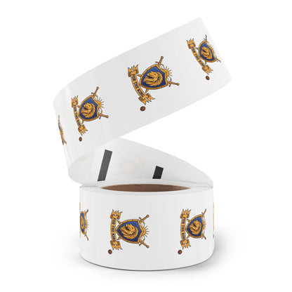 Round Sticker Roll — 'For The King' Lion Crest Label