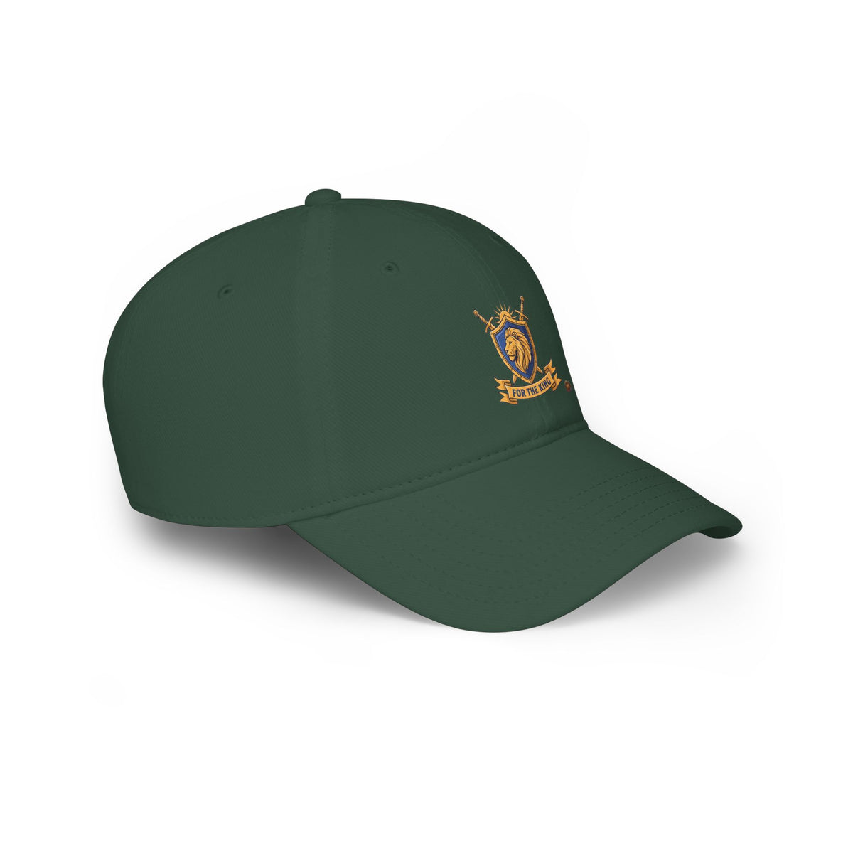 Lion Crest Cap — "For The King" Low Profile Baseball Hat