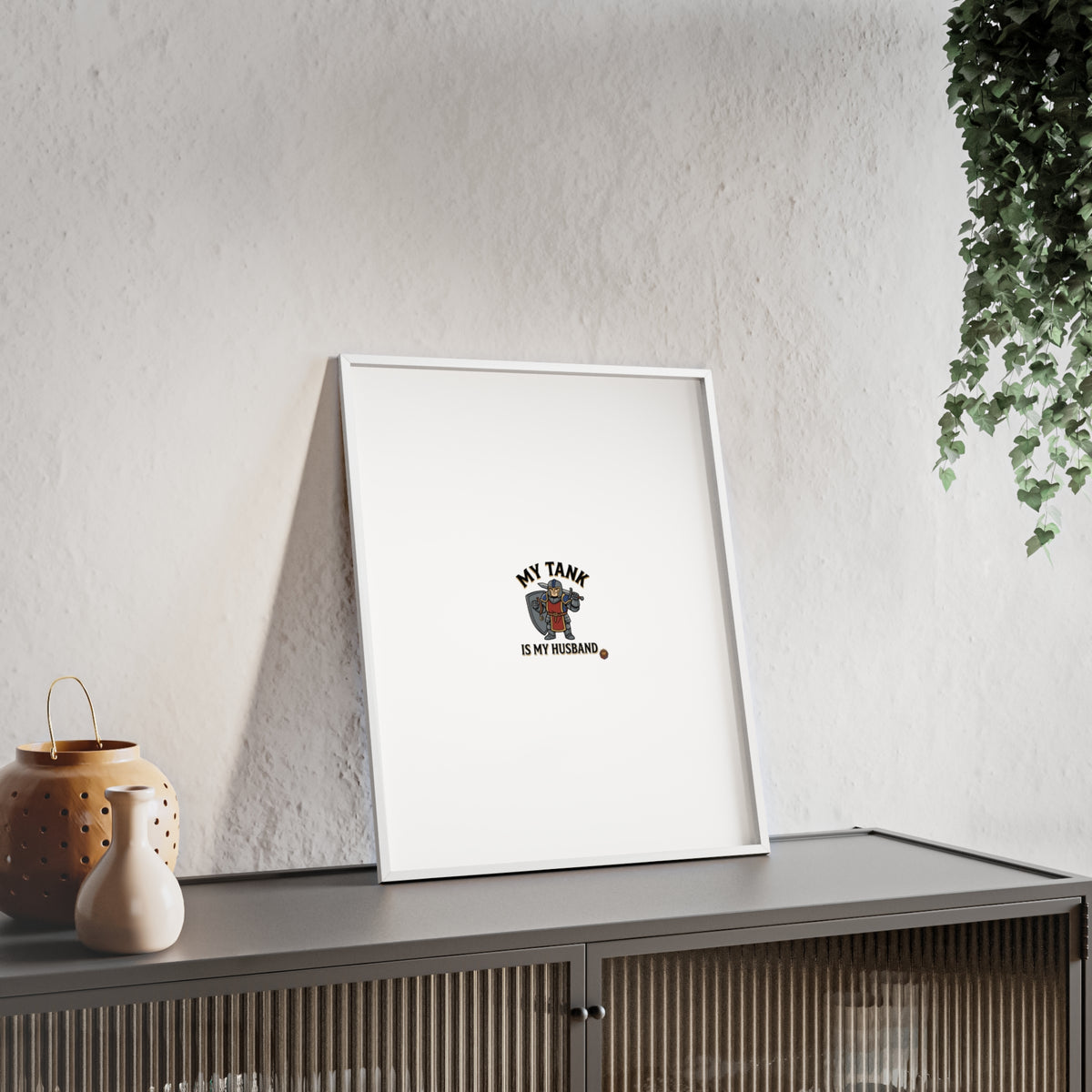 Framed Poster “My Tank Is My Husband” - Military Tank Lover Wall Art