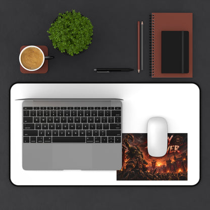 Sixty Forever Apocalypse Desk Mat — Large Gaming Mouse Pad with Fiery Horror Artwork