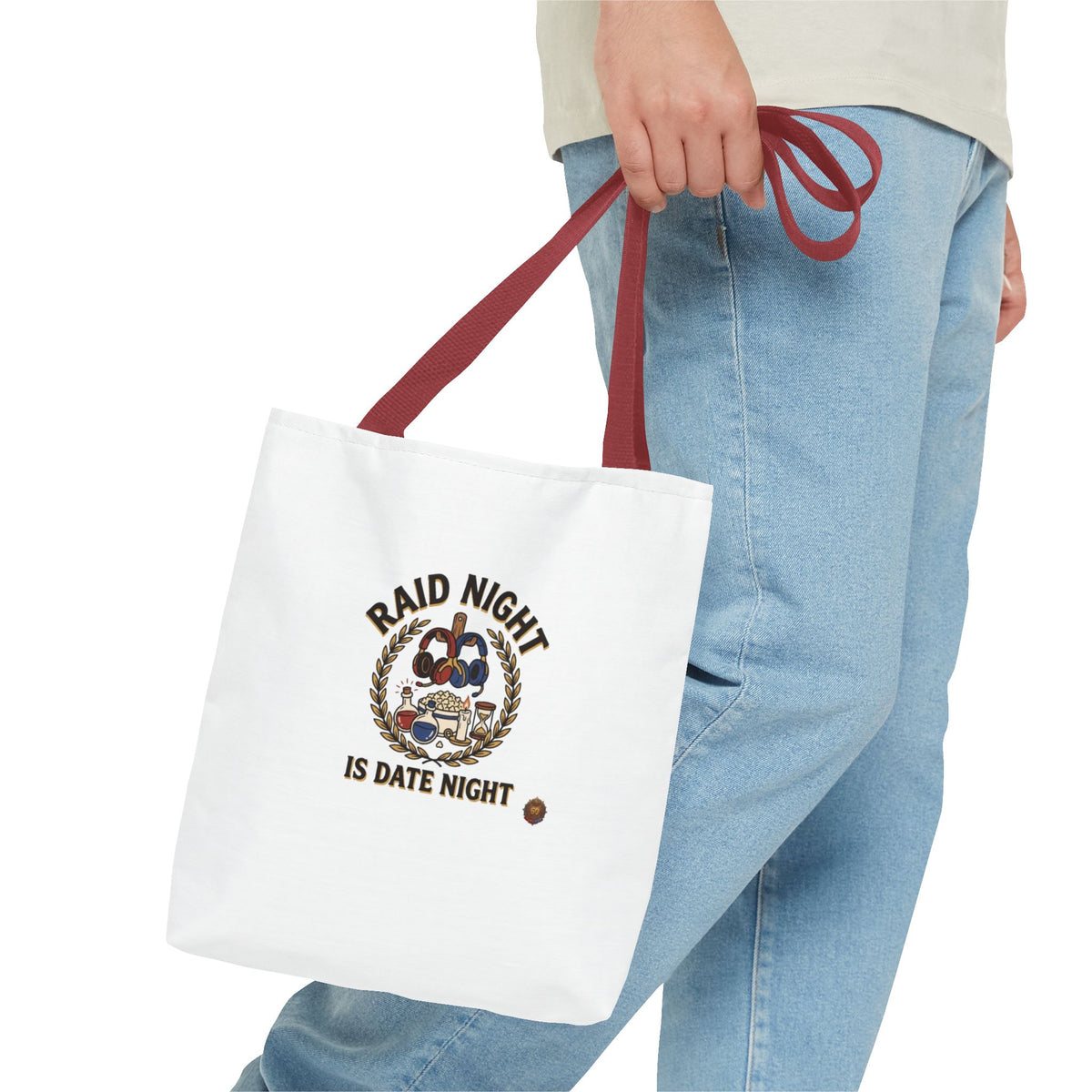 Raid Night Is Date Night Tote Bag — Military Police Themed Canvas Tote