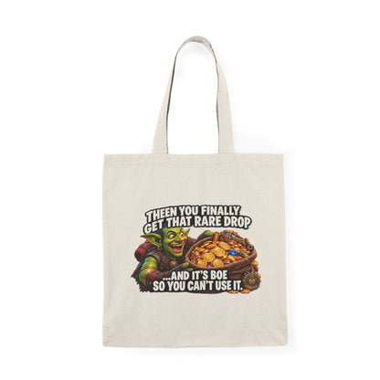 Gamer Orc Tote Bag – "Theen You Finally Get That Rare Drop" Funny Loot Humor Canvas Tote