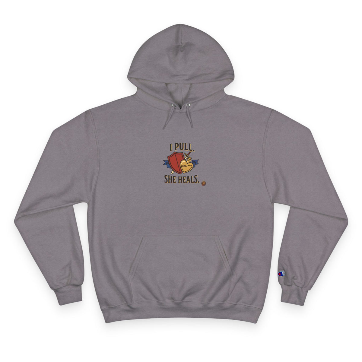 Hoodie — “I Pull, She Heals” Physical Therapy & Massage Therapist Pullover